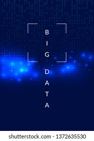 Big data background. Technology for visualization, artificial intelligence, deep learning and quantum computing. Design template for industry concept. Cyber big data backdrop.