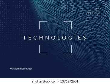 Big data background. Technology for visualization, artificial intelligence, deep learning and quantum computing. Design template for industry concept. Fractal big data backdrop.