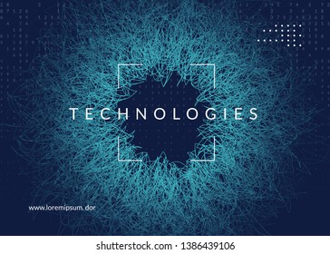 Big data background. Technology for visualization, artificial intelligence, deep learning and quantum computing. Design template for industry concept. Colorful big data backdrop.