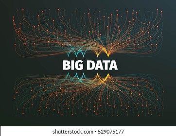 ilustración vectorial en segundo plano de big data. Flujo de información. Tecnología futura