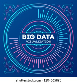 Big data banner. Outline illustration of big data vector banner for web design