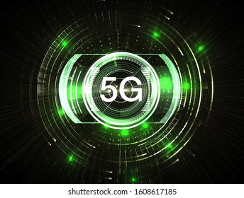 Big data binary code flow numbers. Global network high speed innovation connection. Global network high speed innovation connection data rate technology vector illustration 5G new connection