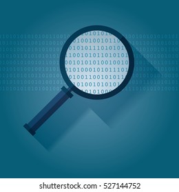 Big data - Binary data search vector illustration