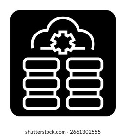 Big Data schwarzes flaches Symbol.Minimales sauberes Symbol für Apps und Websites. Moderne einfache Symbole für UI UX und Branding