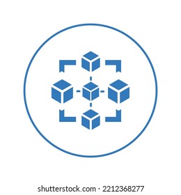 Big Data Blockchain Technology Icon | Circle Version Icon |