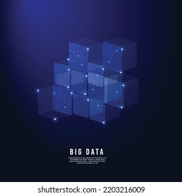 Big Data Blue Abstract Background Stock Vector (Royalty Free ...