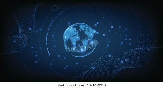 Gran tecnología digital futurista azul de datos para fondo de banner y fondos de pantalla.Ilustraciones vectoriales.