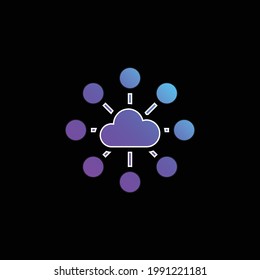 Big Data blue gradient vector icon