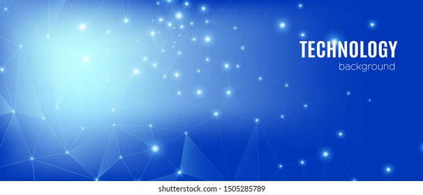 Big Data Business. Technology Vector. Blue Communication Visualization. Gradient Connection Abstract. Cosmic Technology Design. Big Data Concept. Magic 3d Futuristic Banner. Big Data Abstract.