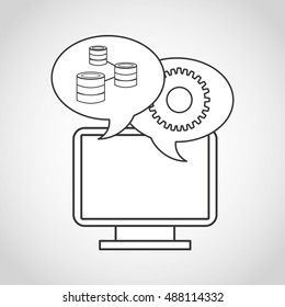 big data center flat icons vector illustration design