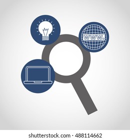 big data center flat icons vector illustration design