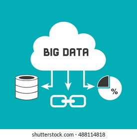 big data center flat icons vector illustration design