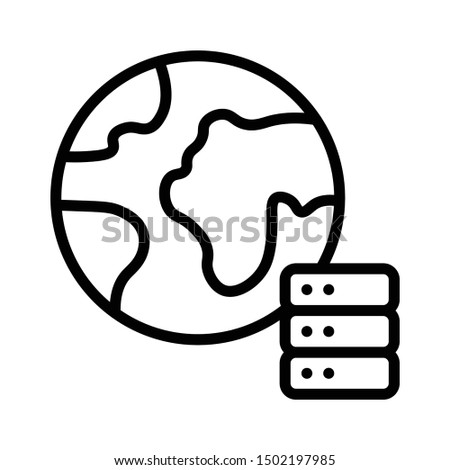 Big Data Center Location, Wordwide Data Storage Area Vector Icon