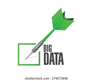 Big data check dart sign concept illustration design over white