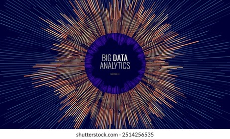 Vetor de Visualização do Gráfico de Círculo de Big Data. Linhas Conectadas do Gráfico Redondo Azul. Digital Estatística e Métodos de Análise Visual Data Science Concept. Ilustração de Vetor de Estatísticas.