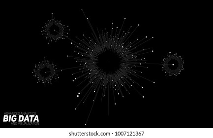 Big data circular visualization. Futuristic infographic. Information aesthetic design. Visual data complexity. Complex data threads analysis. Social network representation. Abstract business graph.