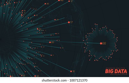 Big data circular visualization. Futuristic infographic. Information aesthetic design. Visual data complexity. Complex data threads analysis. Social network representation. Abstract business graph.