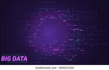 Big data circular visualization. Futuristic infographic. Information aesthetic design. Visual data complexity. Complex data threads graphic. Social network representation. Abstract graph