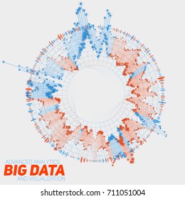 Big Data Circular Visualization. Futuristic Infographic. Information Aesthetic Design. Visual Data Complexity. Complex Data Threads Graphic. Social Network Representation. Abstract Graph