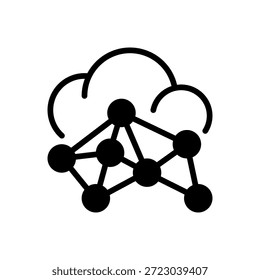 Big Data Cloud Line-Symbol, Umrisssymbol für Cloud-Computing, Remote-Speicher, Serverinfrastruktur, digitale Skalierbarkeit und Online-Verarbeitung. Vektorsymbol.