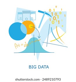 BIG DATA colorful vector business concept icons on white background