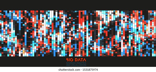 Big data colorful visualization. Futuristic infographic. Information aesthetic design. Visual DNA data complexity. Complex data threads graphic visualization. Social network, abstract data graph.