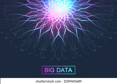 Big data complex. Graphic abstract background communication. Perspective backdrop visualization. Analytical network. Vector illustration
