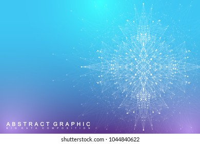 Big data complex. Graphic abstract background communication. Perspective backdrop visualization. Analytical network. Vector illustration