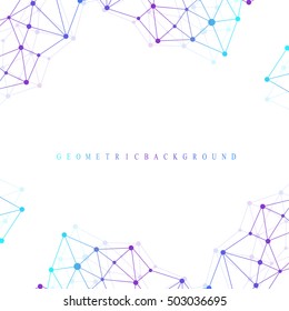 Big data complex. Graphic abstract background communication. Perspective backdrop of depth. Minimal array with compounds lines and dots. Digital data visualization. Big data vector illustration