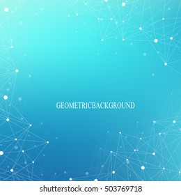 Big data complex. Graphic abstract background communication. Perspective backdrop of depth. Minimal array with compounds lines and dots. Digital data visualization. Big data vector illustration