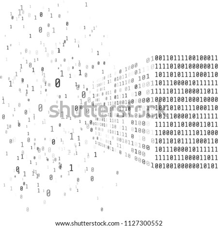 Big data concept. Binary matrix code. Artificial intelligence smart system. Process of sorting data from chaos into an ordered system. Search decision. Vector illustration