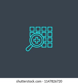 Big data concept blue line icon. Simple thin element on dark background. Big data concept outline symbol design from Artificial Intelligence set. Can be used for web and mobile UI/UX