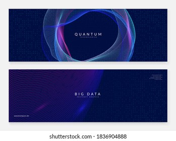 Big data concept. Digital technology abstract background. Artificial intelligence and deep learning. Tech visual for cloud template. Partical big data concept backdrop.
