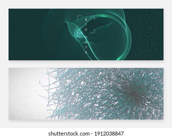 Big data concept. Digital technology abstract background. Artificial intelligence and deep learning. Tech visual for communication template. Colorful big data concept backdrop.