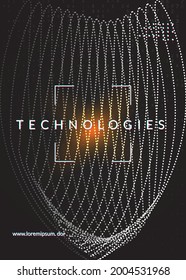 Big data concept. Digital technology abstract background. Artificial intelligence and deep learning. Tech visual for communication template. Partical big data concept backdrop.