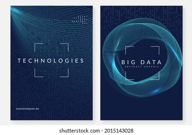 Big data concept. Digital technology abstract background. Artificial intelligence and deep learning. Tech visual for software template. Industrial big data concept backdrop.
