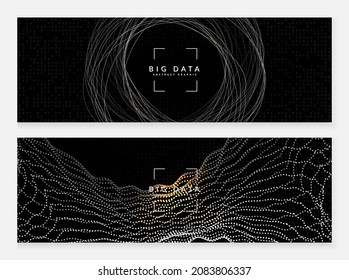 Big data concept. Digital technology abstract background. Artificial intelligence and deep learning. Tech visual for networking template. Futuristic big data concept backdrop.