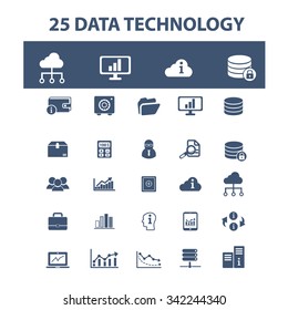 Big data concept icons: database, analysis, storage, hosting, safety, trust, cloud computing, program coding, information development, network, system administration. Vector illustration
