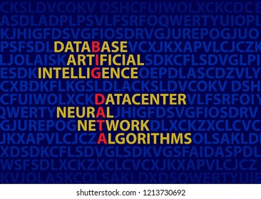Big data, the concept of inscriptions. The image of the words. Text analysis. Vector concept
