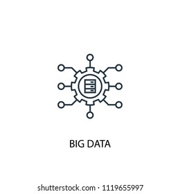 Big data concept line icon. Simple element illustration. Big data concept outline symbol design from Big data, database set. Can be used for web and mobile UI/UX