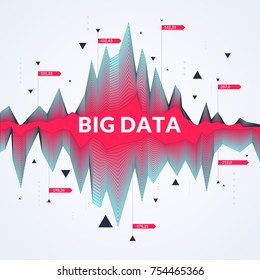 Big data concept poster with the visualization of equalizer or schedule. Vector illustration for your design with infographics