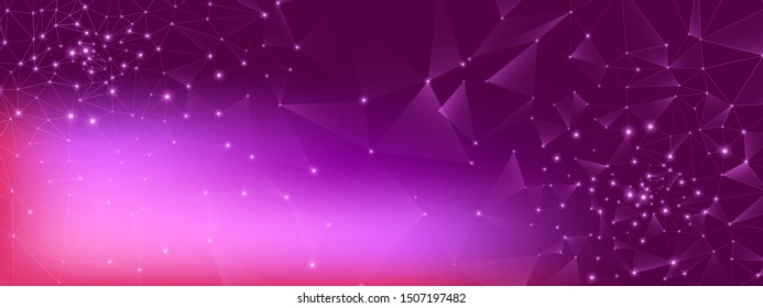 Big Data Concept. Technology Art. Red 3d Information Texture. Vibrant Connection Background. Big Data Network. Technology Poster. Pink Communication Visualization. Light Big Data Abstract.