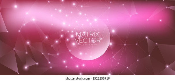 Big Data Concept. Technology Poster. Red Contemporary Background. Gradient 3d Futuristic Banner. Cosmic Technology Art. Big Data Network. Magic Connection Texture. Technology Vector.
