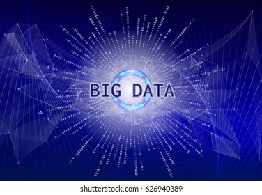 Big data concept visualization. Futuristic infographic with binary code.