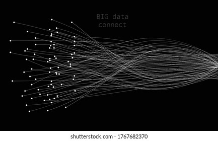 big data concept. white stripes on black background