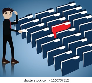 Big data concept,Businessman hard to fine data in mountainous data for bring to use – Vector Illustration Analytics, big data,cloud technology, Development,vector