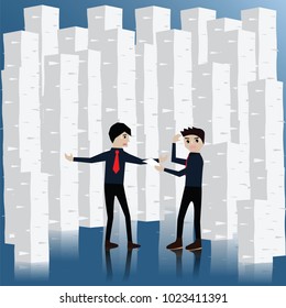 Big data concept,Two business man try to fine data,Lot of data in business â?? Vector IllustrationBig data,Business,Vector,Digital, Data analytics