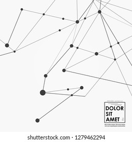 Big data and connect tecnology background with neural network. Vector illustration.