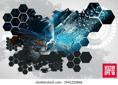 Big data connection complex. Data visual concept. Graphic abstract background. Vector illustration