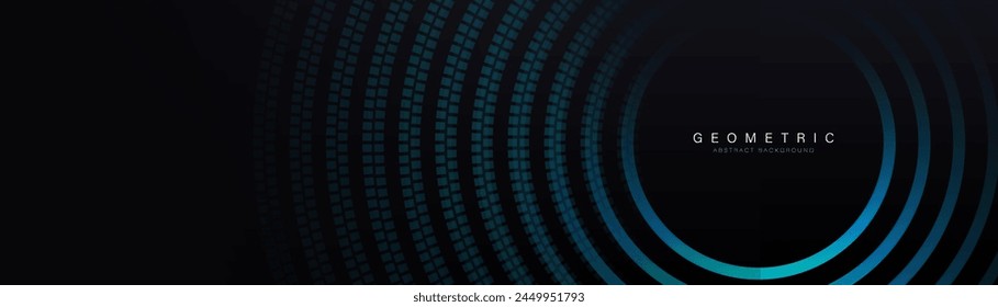 Big Data connection futuristic technology. Abstract background with blue glowing geometric circle lines. Vector illustration